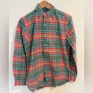 Ralph Lauren Green and Red Plaid Button-Down Shirt